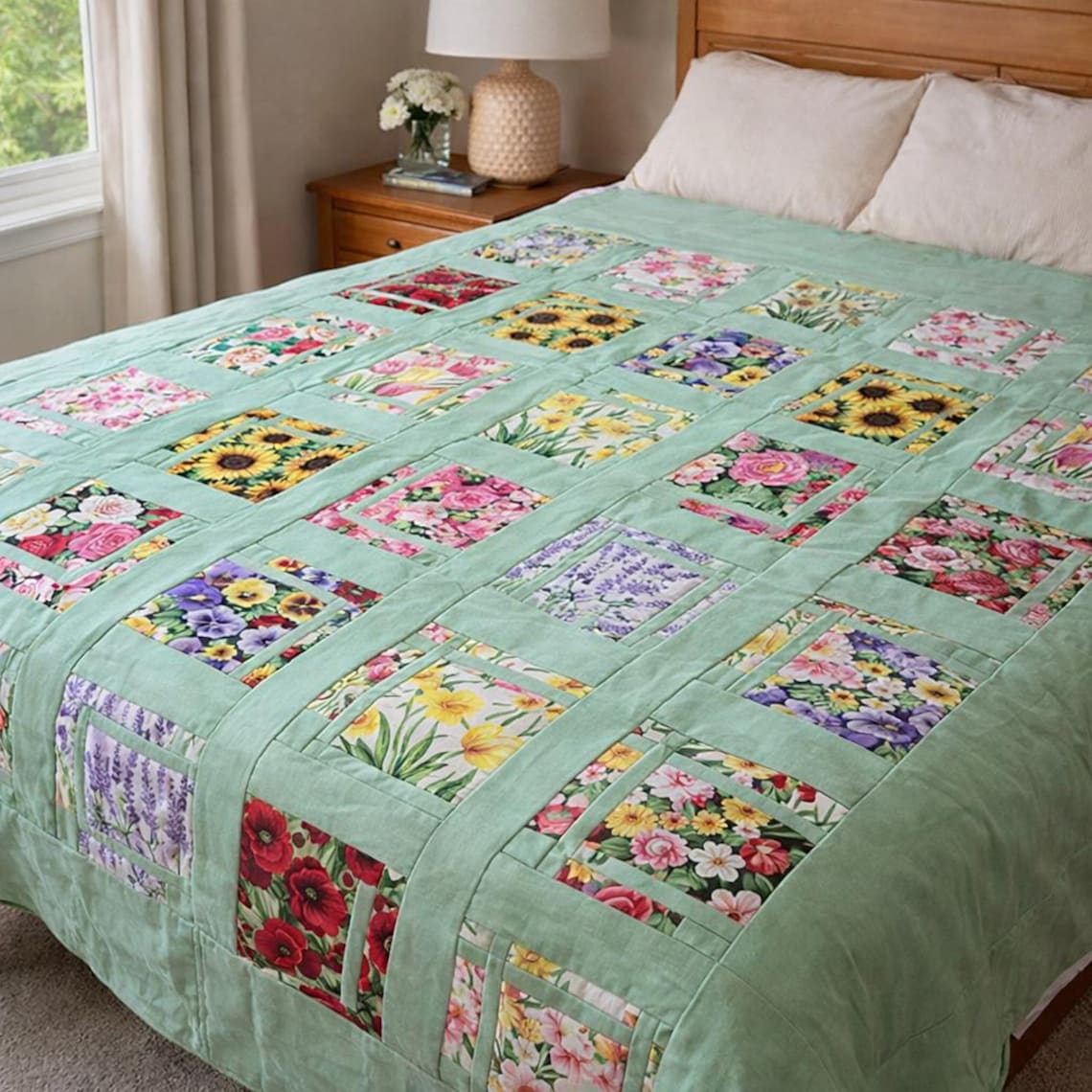 Quilt Pattern For Spring Floral Patchwork Quilt Pattern – Spring Petals 3267T Sewing Project ...