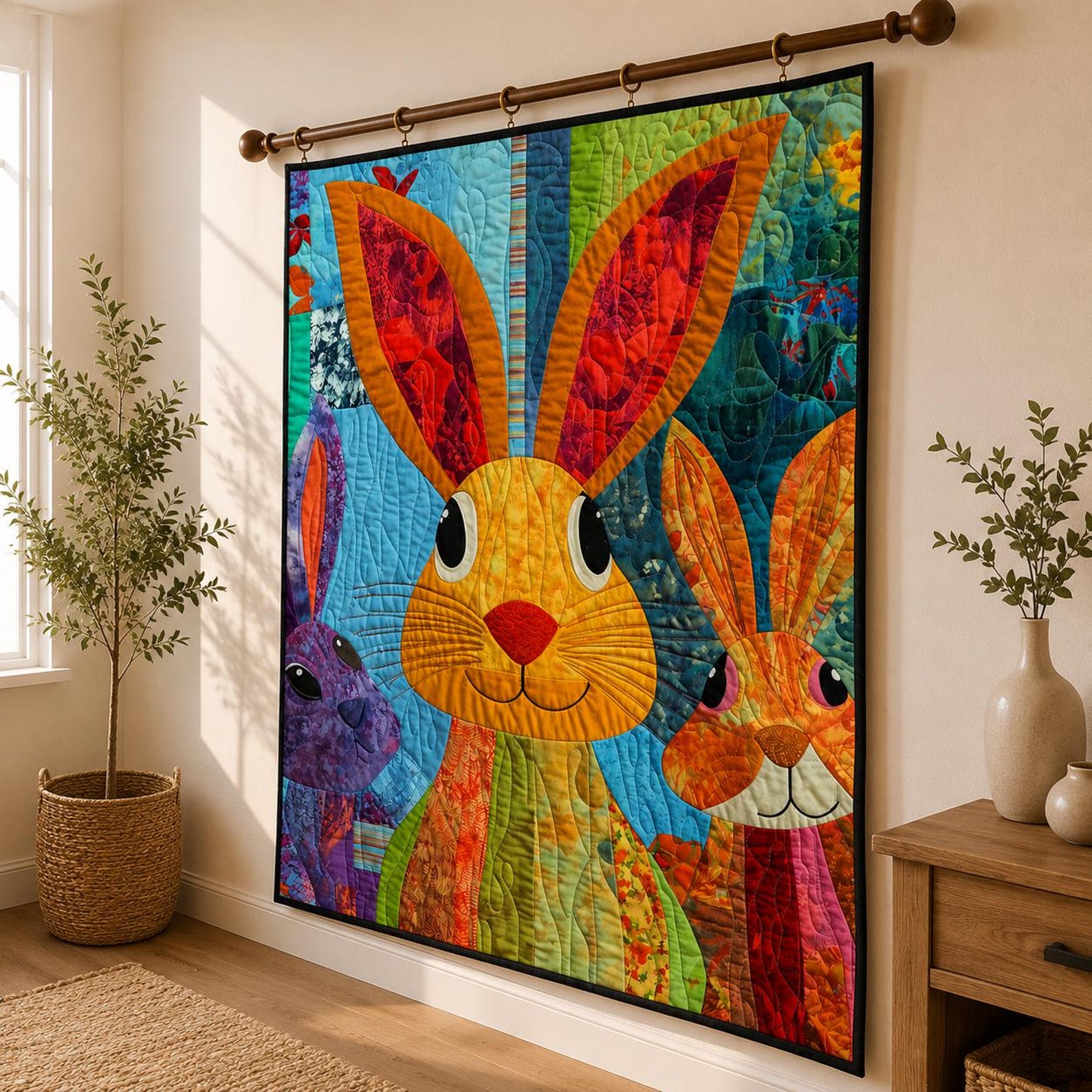 Rainbow Thread Rabbit Rainbow Rabbits Quilt Pattern - Etsy