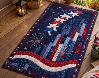 Brave Horizon 03336T -  Printed Paper Quilt Pattern – Fourth of July / Americana Star Quilt / 4th of July Quilt
