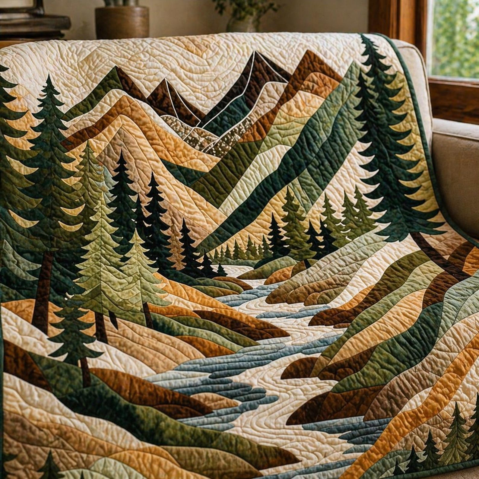Mountain Echoes 2148 Quilt Pattern, Forest River Wall Hanging, Cozy ...