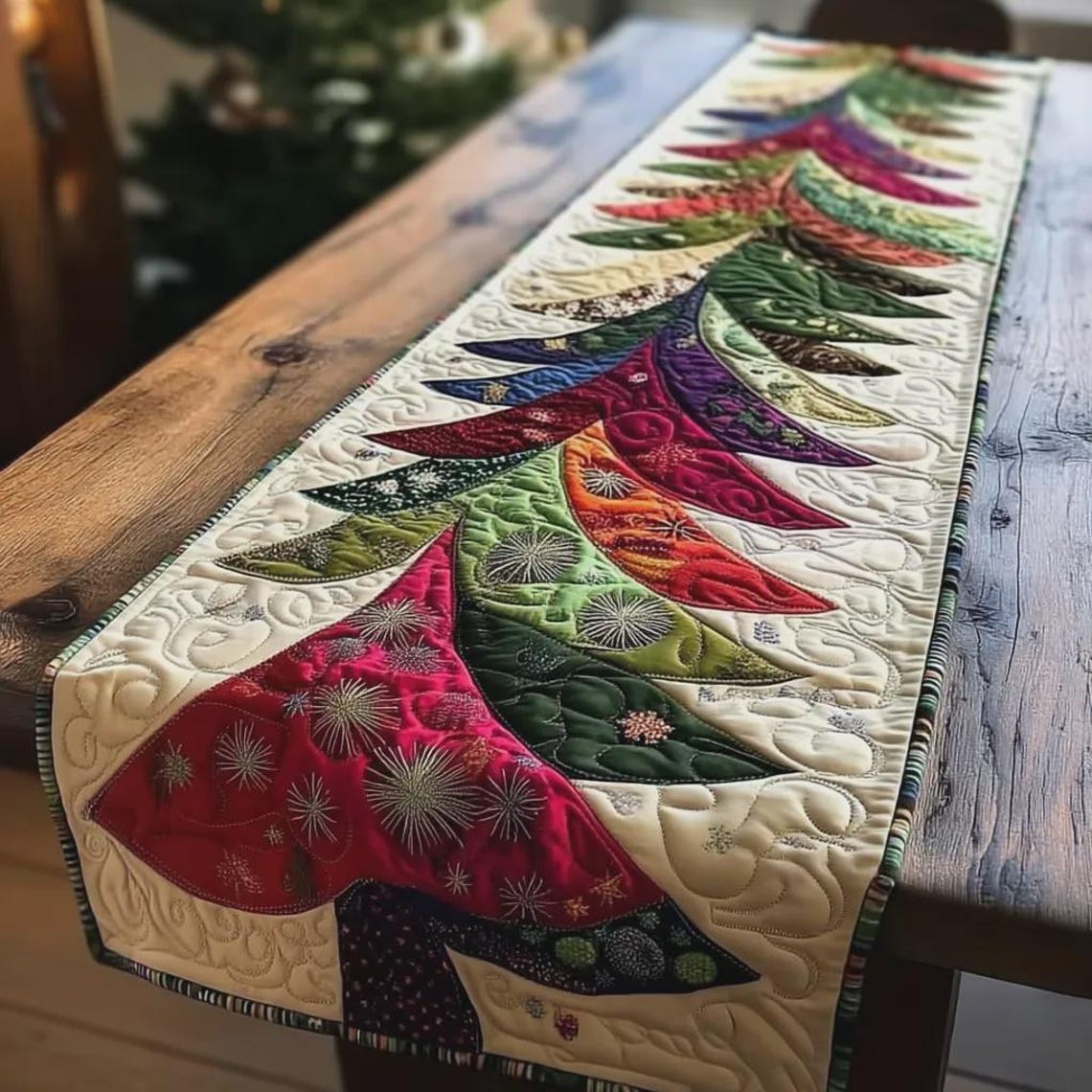 Christmas Tree Table Runner Pattern: Holiday Glow Quilt - Etsy