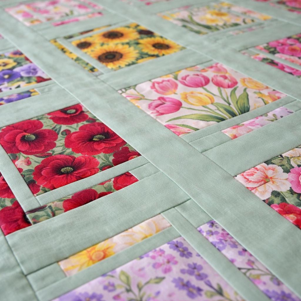 Spring Patchwork Pattern 31 Floral Patchwork Quilt Pattern – Spring Petals 3267T Sewing Project ...