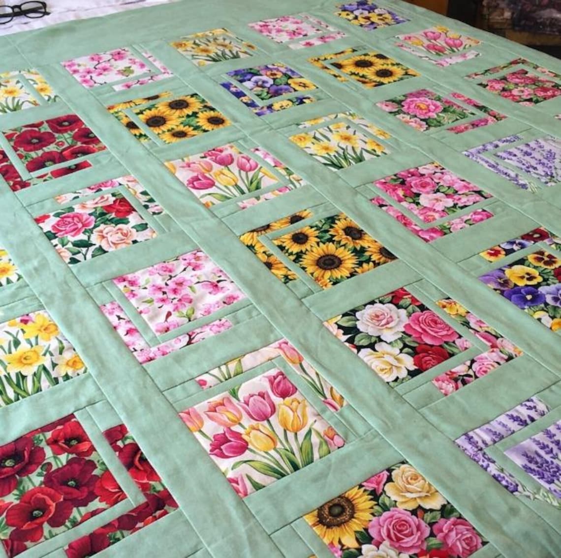Floral Patchwork Quilt Pattern – Spring Petals 3267T Sewing Project ...