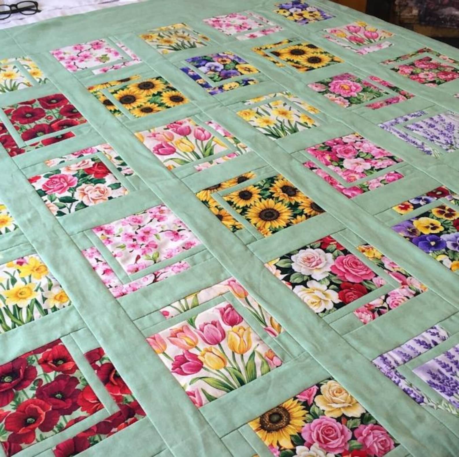 Quilt Pattern For Spring Floral Patchwork Quilt Pattern – Spring Petals 3267T Sewing Project ...