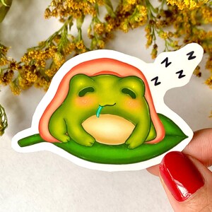 Cute Kawaii Frog Sticker Perfect for Journals, Laptops, and Notebooks / Water Resistant Frog Stickers / Adorable Vinyl Frog Decal