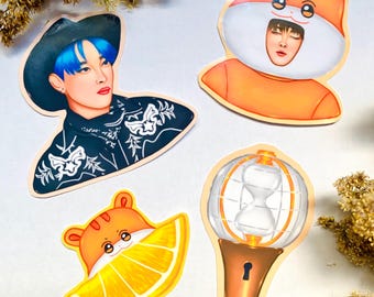 Ateez Hongjoong Holographic Stickers: Water-Resistant Vinyl Decal Set