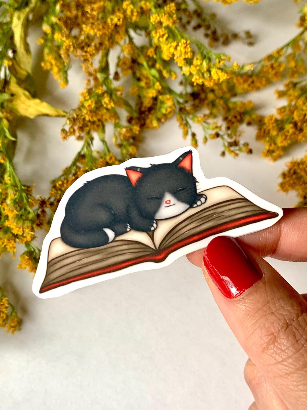 Vinyl Sleeping Cat Sticker for Laptops, Journals and More / Water ...