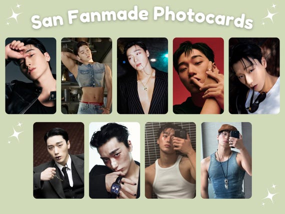 Ateez Choi San Fanmade KPOP Photocards - Etsy