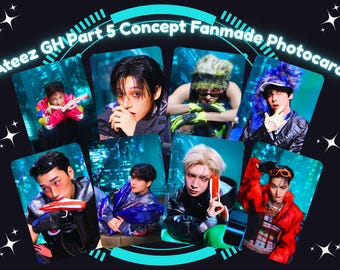 Ateez Golden Hour Part 5 Cyberpunk Theme Fanmade KPOP Photocards