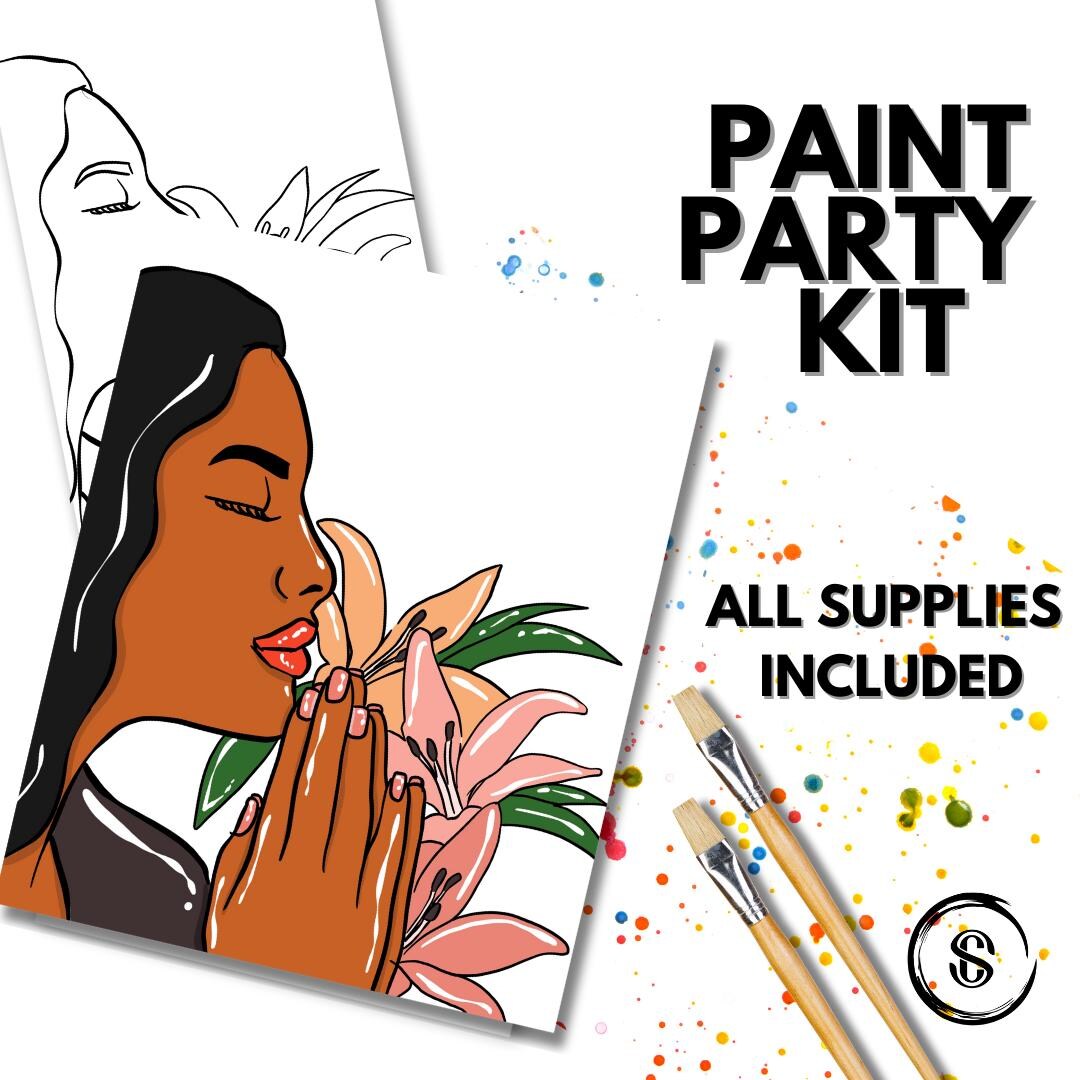 Sip and Paint Party Kit - Pre Drawn Canvas Templates - Great for Adults ...