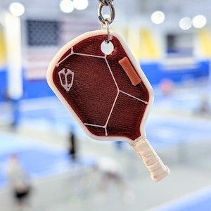 Ruby/Diamond Pickleball Keychain