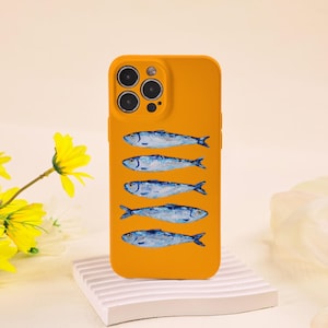 Orange fisk iPhone-skal för alla nya iPhone 17-serien iPhone 16 15 14 13 12 Pro Max, 15 14 Plus, 13 12 Mini X XS XR Orange glansigt mjukt skal