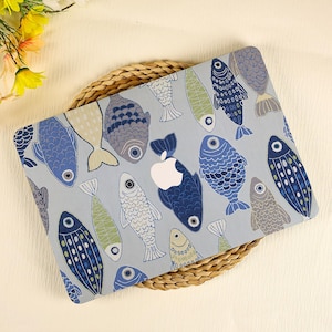Japanese Style Fish MacBook Case for Custom MacBook 2025 Air 15 13 MacBook Pro 16 14 13 Inch M4 M3 M2 MacBook Protective Case Laptop Cover