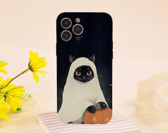 Halloween Cat iPhone Glossy Soft Case with Lens Protection, Fits iPhone New 17 Series, 16, 15, 14, 13, 13 Mini, 12, 12 Mini, 11, X, XR Case
