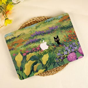 Oil Painting Black Cat MacBook Case for New 2025 M4 Air 15/13 Inch A3240 A3241 MacBook Pro13 14 15 16 Inch 2023 2024 M3 M2 M1 Laptop Cover