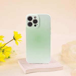 Gradient Green iPhone Glossy Soft Case iPhone 16e 16 14 13 Mini iPhone 12 11 Pro Max 15 Plus SE XR XS X All Lens Covered Glossy Surface