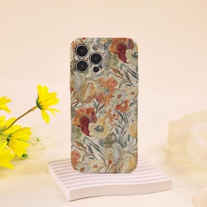 Vintage Wildflowers Full Lens Coverage Case für iPhone 16 15 14 13Mini 12Pro XR XS X SE Plus Max, glattes Layout über Kamera-Einheit
