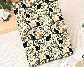 Cats on the Flowering Tree iPad Case With Pen Slot, iPad 2025 11/10th Case, iPad Air 7/6/5/4 Case, Pro 11"12.9"13" Case, iPad Mini 6/7 Case