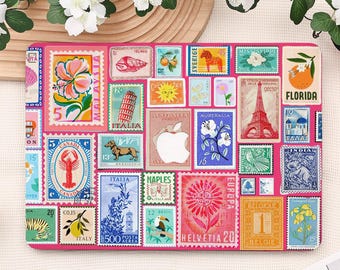 Etui na MacBooka z kolekcji znaczków do modeli Macbook Air 15/13/11, Macbook Pro 13/14/15/16 2024 M4 2025 M5, etui ochronne na laptopa 2025.