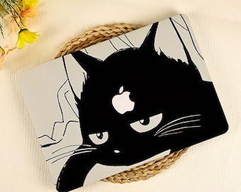 Boring Black Cat MacBook Case for MacBook Air 15 13 11 Case Custom Macbook Pro 13 14 15 16 M1 M2 M3 Case 2025 Air 13&quot; 15&quot; Macbook Cover