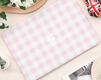 Pink Checkered Pattern MacBook Case Custom Nema For MacBook Pro 13 14 16 All New 2025 Air 13 15 inch M2 M3 M4 Macbook Case Cover For Girls