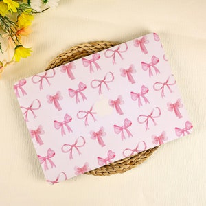 Pinkl Bow Tie MacBook Case For M2 Air 13 A2681 Air 13 A2337 Pro 13 14 16 Case 2023 2022 2021 Macbook Air Pro Case Protective Case