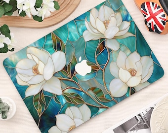 Capa para MacBook com estampa floral, compatível com MacBook Air 13/15 polegadas e MacBook Pro 13/14/15/16 polegadas (M4, M3, M2). Ideal para MacBooks de 2025, 2024 e 2023.