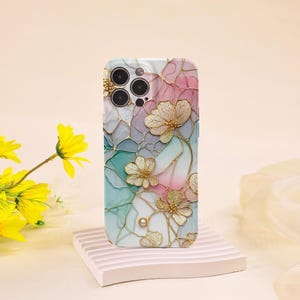 Glas Effect Bloemen Volledige Lens Dekking Case Voor iPhone 16Pro Max 15Pro 14 13 12Mini XR XS SE X 11 Plus Slank frame Omliggende lensbehuizing