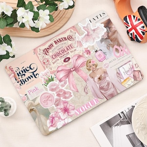 Pink Collages Macbook Case for Macbook 16 15 14 13 12 11 Inch for Macbook 2025 Air 15/13 Pro 14/16 2022 2024 M2 M3 M4 Mac Laptop Cover