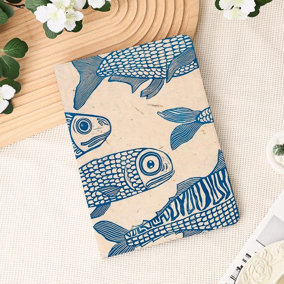 Vintage Style Fish iPad Case With Pen Slot, iPad 2025 11/10th Case, iPad Air 7/6/5/4 Case, iPad Pro 11"12.9"13" Case, iPad Mini 6/7 Case