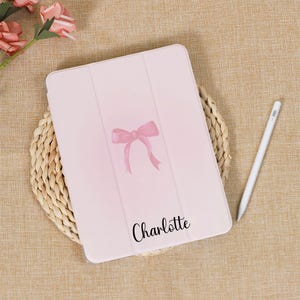 ピンクグラデーション リボン iPad ケース iPad Air ケース iPad 7/8/9 ケース iPad Pro 11 インチ ケース 女の子へのギフト かわいい iPad ケース iPad Pro 2022/2023/2024 ケース