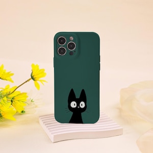 Niedliche schwarze Katze All-inclusive-Objektiv Handytasche für iPhone 16e iPhone 16 15 14 13 12 11 Pro Max 16 15 14 Plus iPhone 13 12Mini X XS XR SE Abdeckung