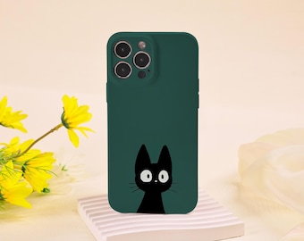 Cute Black Cat All Inclusive Lens Phone Case For iPhone 16e iPhone 16 15 14 13 12 11 Pro Max 16 15 14 Plus iPhone 13 12Mini X XS XR SE Cover