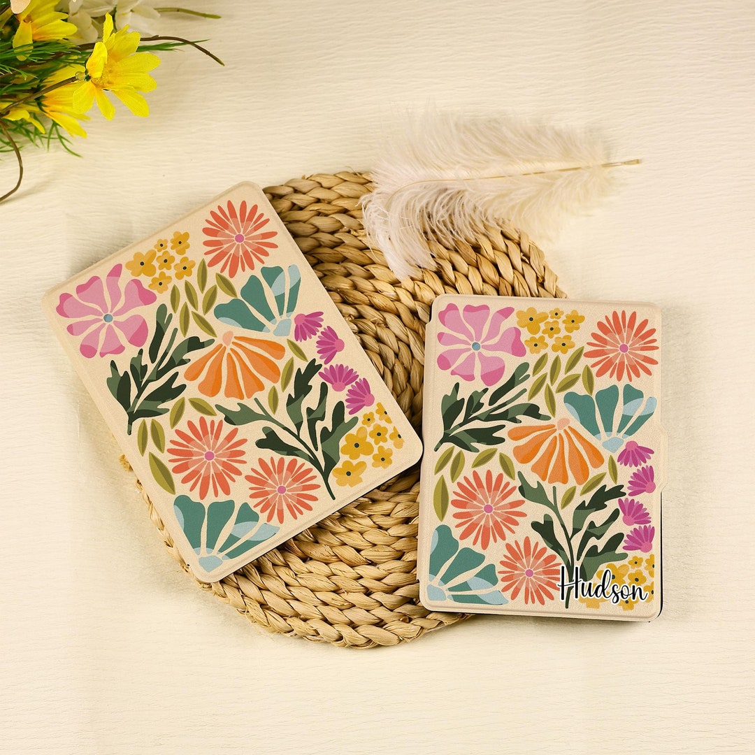 Colorful Flowers Kindle Case Custom Kindle Case With Auto Wake/sleep ...