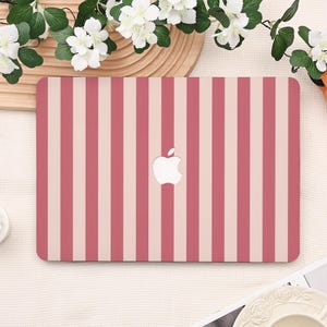 Pink Stripes Macbook Hard Laptop Case for Pro 14 inch Case Macbook Air 13/11 Pro 13/14/15/16 2023 2024 M2 2025 M4 15/13 Laptop Case Cover