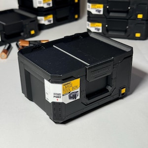 TB-B1-B-50  ToughBuilt StackTech 1:5 Scale Miniature Large Box | Business Card Holder | 3D Printed Stacking Desk Accessory