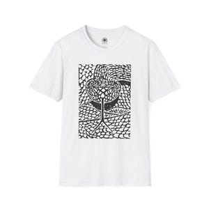 Rattlesnake Print Unisex T-Shirt, Serpent Graphic Tee, Reptile Lino Block Print Shirt, Nature Lover Gift, Hand Drawn Ink Printed Top