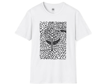 Rattlesnake Print T-Shirt: Hand-Drawn Serpent Graphic Tee