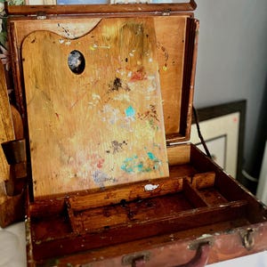Vintage Artist Box Wooden Paint Box Artist Display