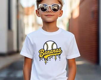 Bananas Baseball Shirt: Fun Graphic Tee for Kids
