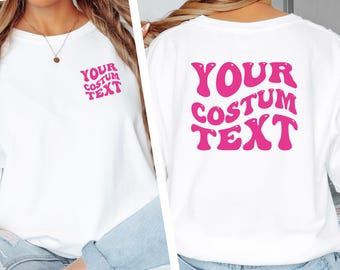 Comfort Colors® Custom Text Shirt, Personalized Shirt, Personalized Name Shirt, Custom Shirt for Women, Wavy Text Shirt, Custom Kids Shirt