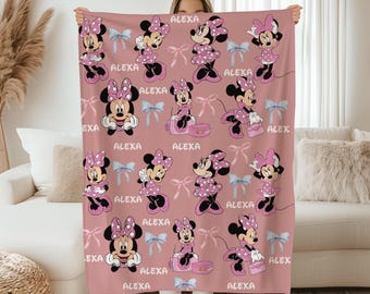 Minnie Mouse Blanket: Personalized Cozy Throw (Baby to Adult Sizes)