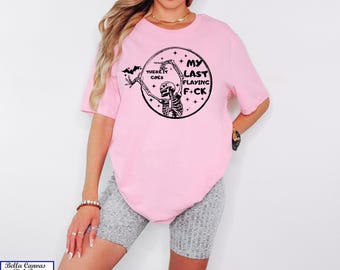 There It Goes My Last Flying F*ck Shirt, Halloween Skeleton Shirt,Funny Sarcastic Tee,Vintage Halloween, Retro Halloween Tee,Fall Shirt