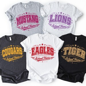 Custom School Mascot Football Baseball Shirt, Personalized Spirit Tee | Unisex Fit