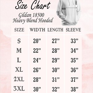 the size chart for a women's hoodie