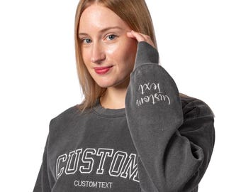 Comfort Colors Embroidered Sweatshirt, Custom Sweatshirt, Mama Sweatshirt, Embroidered Sweatshirt, Custom embroidered Crewneck,