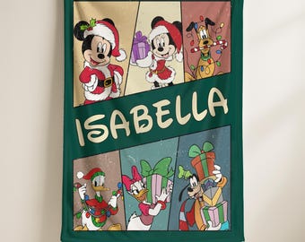Personalized Mickey Mouse Blanket - Soft Christmas Nursery Throw
