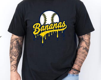 Funny Banana Baseball Shirt: Comfort Colors Cotton Tee