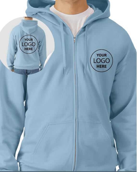 Custom Zip-Up Hoodie: Personalized Logo - Team Sweatshirt