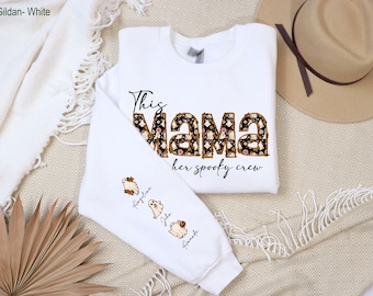 Custom Spooky Mama Shirt, Mom T-Shirt With Kids Names, Halloween Children Name Tee, Cute Ghost Shirt, Mama Halloween, Retro Halloween Shirt